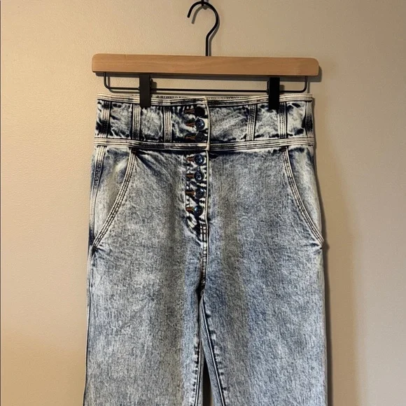 Ulla Johnson Ellis Acid Wash High Rise Cropped Jeans - Picture 5 of 10